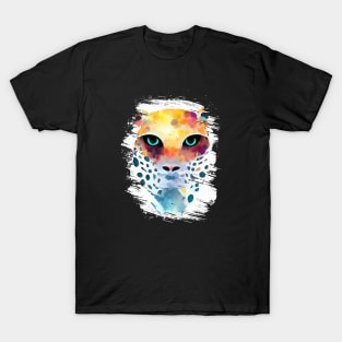 Jaguar Wild Animal Nature Watercolor Art Painting T-Shirt